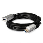 5Gbps USB3.0 AOC USB Active Optical Cable With Power Supply TPU Black Jacket