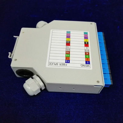 24 Cores SC UPC Fiber Optic Termination Box For FTTH Networks DIN Rail Mounted